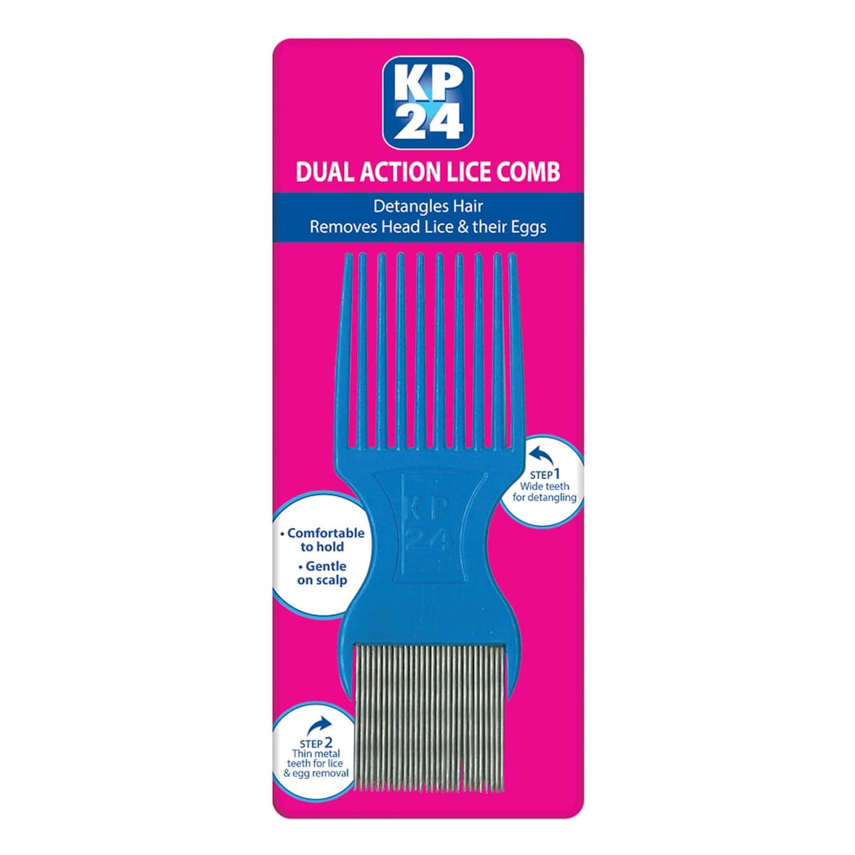 KP24 Metal Long Tooth Lice/Nit Comb 1 Pack