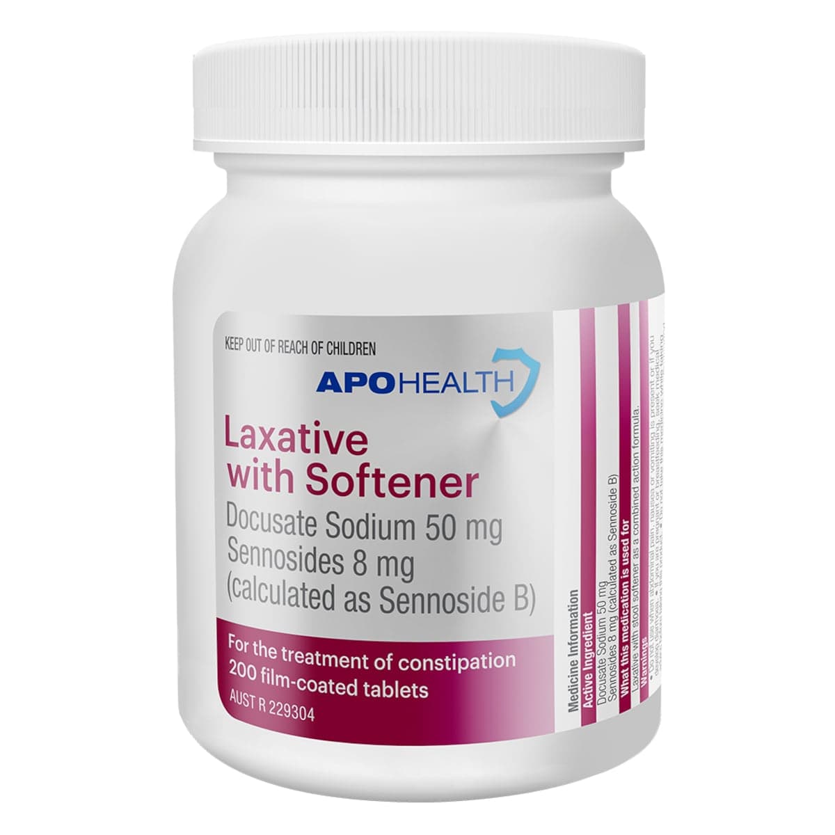 APOHEALTH Laxative with Softener 200 Tablets