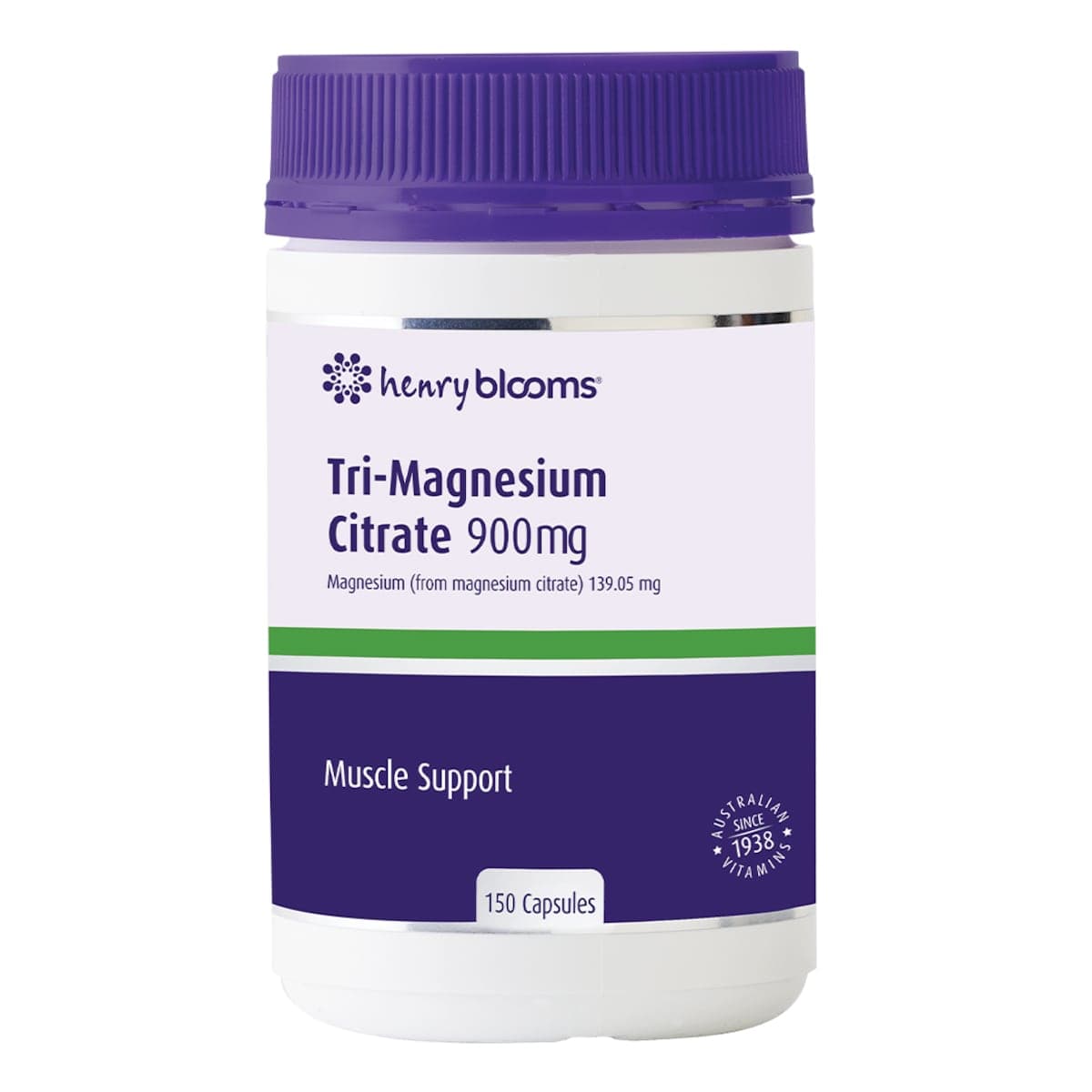 Henry Blooms Tri-Magnesium Citrate 900mg 150 Capsules