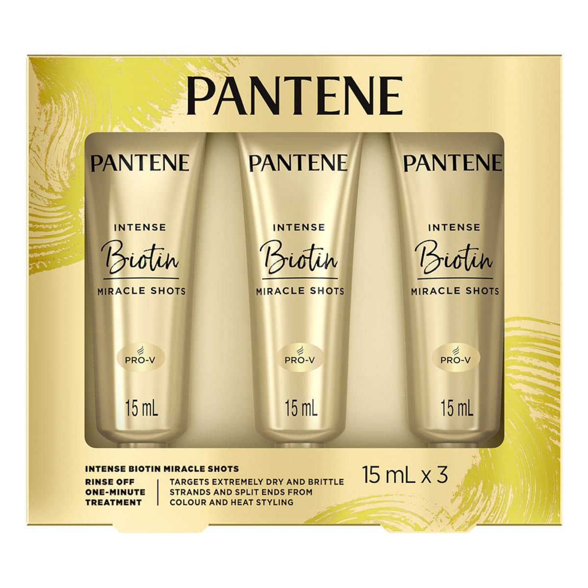 Pantene Intense Hair Treatment Shots Biotin Repair for Dry Hair 3 x 15ml