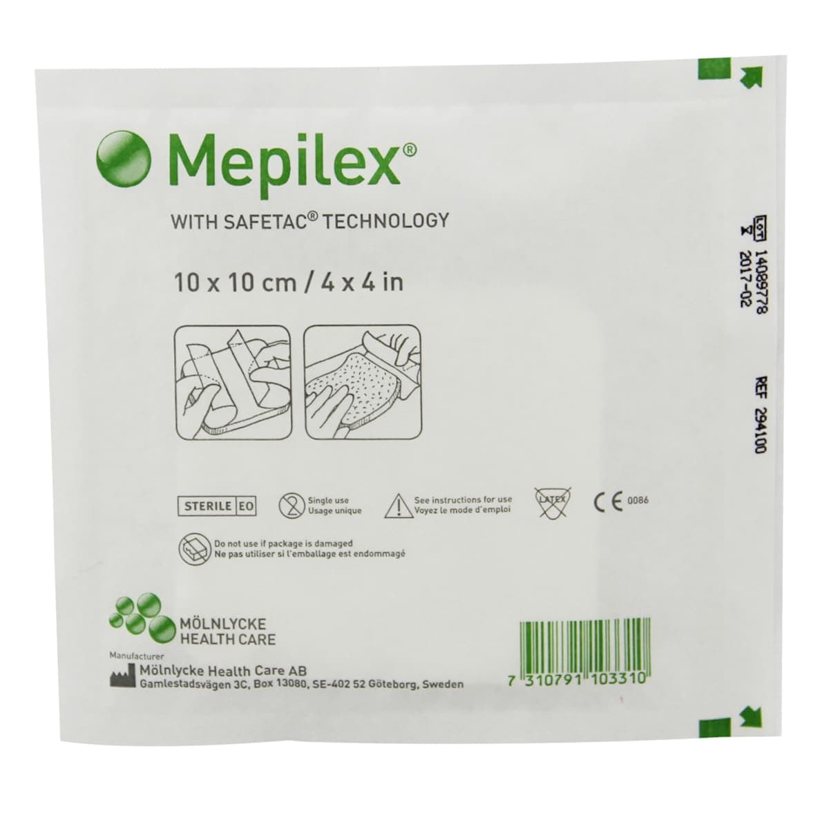 Mepilex Foam Wound Dressing 294100 10cm x 10cm Single