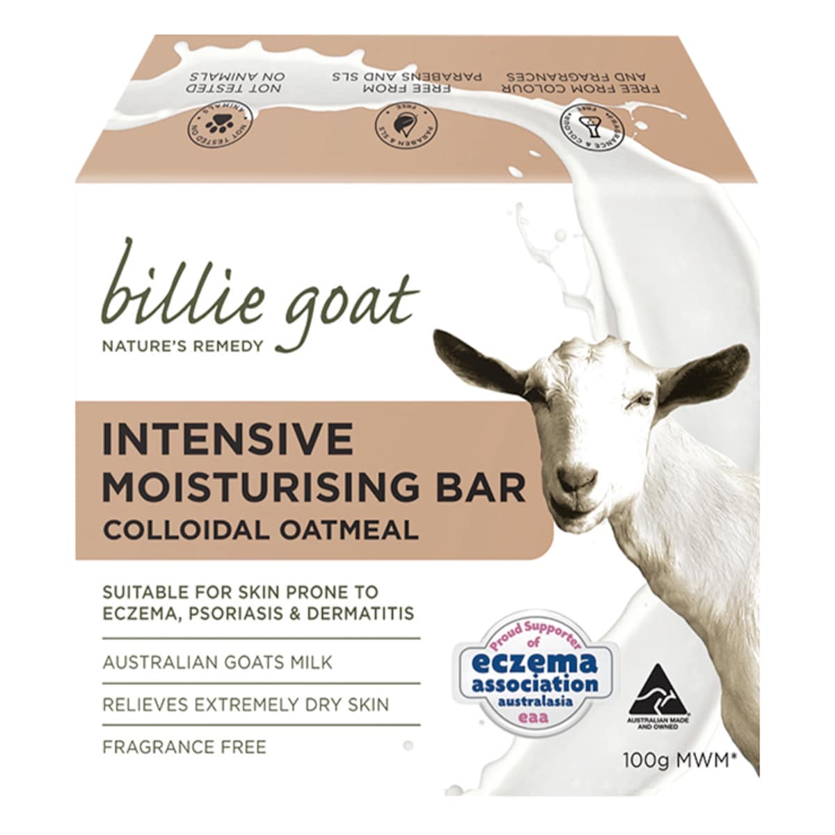Billie Goat Intensive Moisturising Bar Colloidal Oatmeal 100g