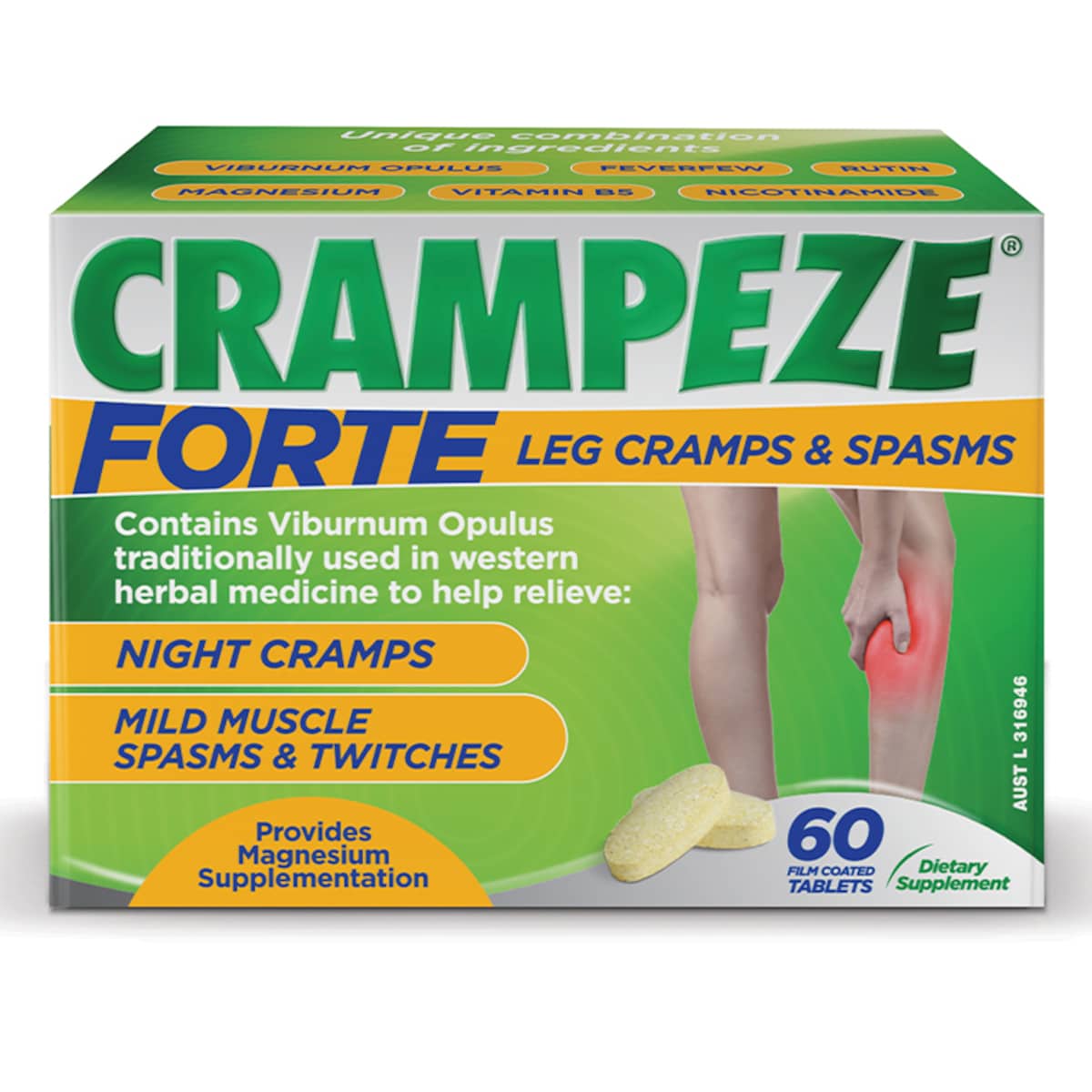 Crampeze Night Cramps Forte for Leg Cramps & Spasms 60 Tablets