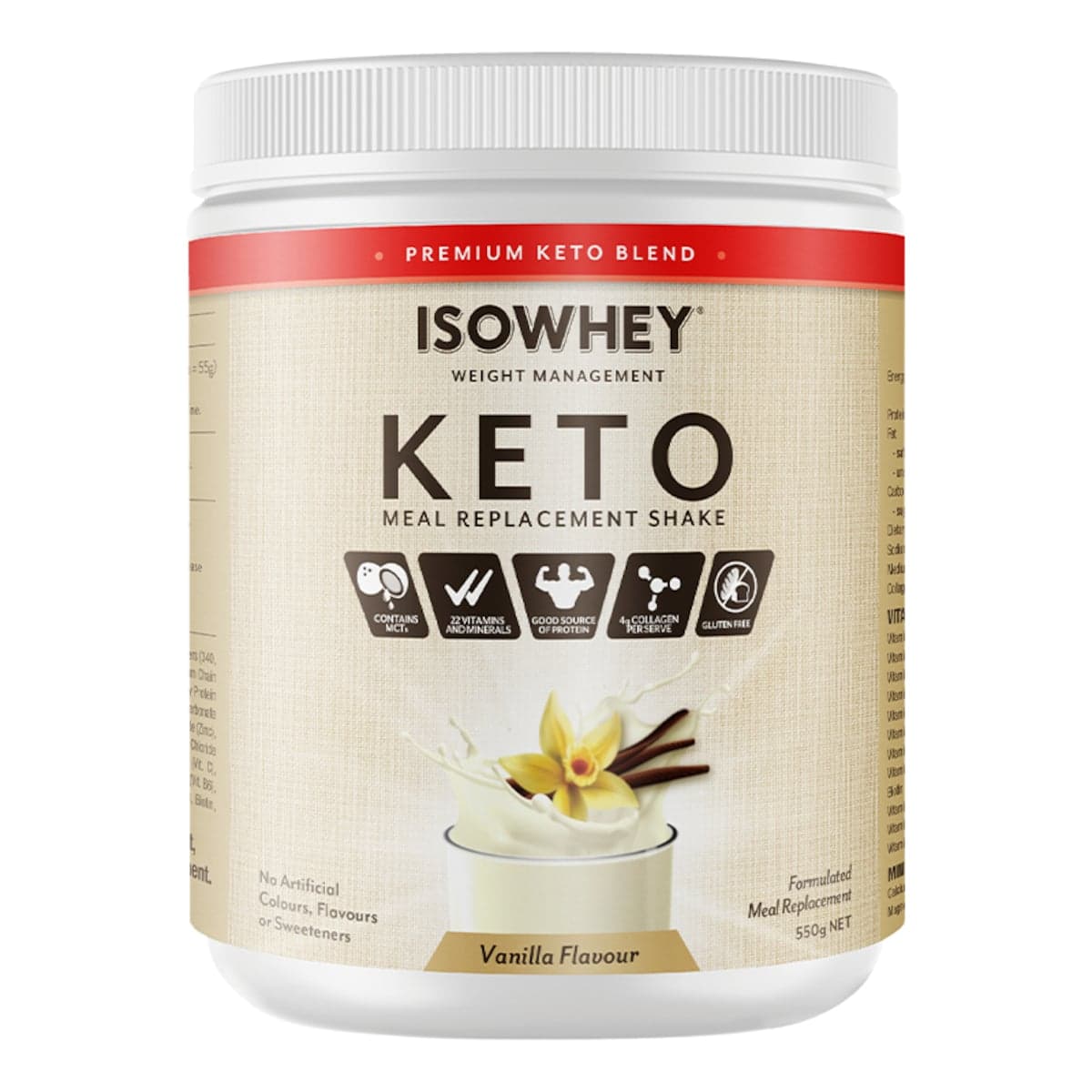IsoWhey Keto Meal Replacement Shake Vanilla 550g