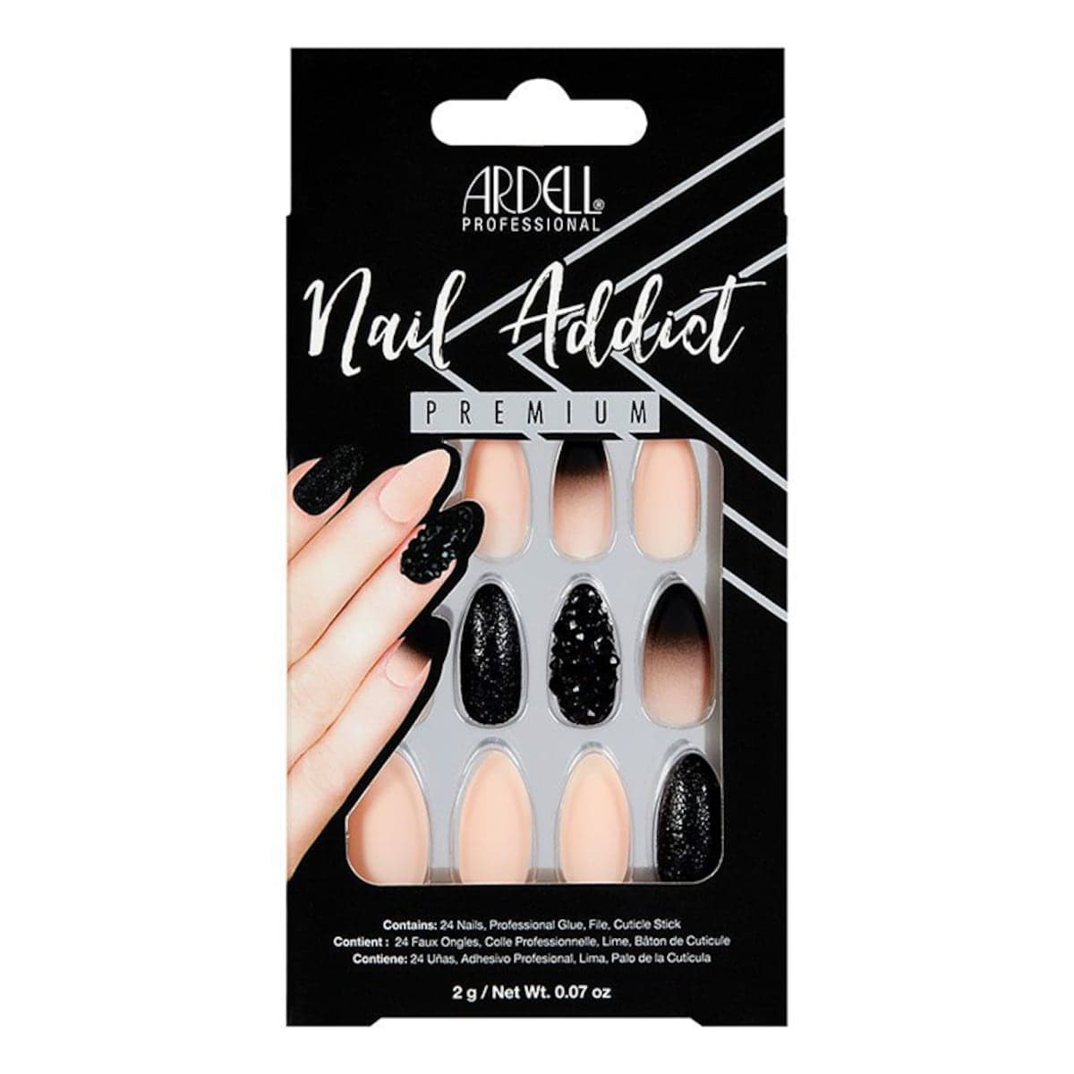 Ardell Nail Addict Premium Black Stud & Pink Ombre Kit