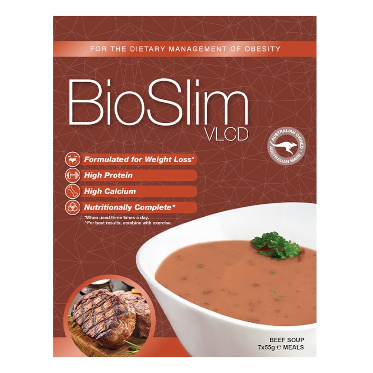 BioSlim VLCD Soup Beef 7 x 55g