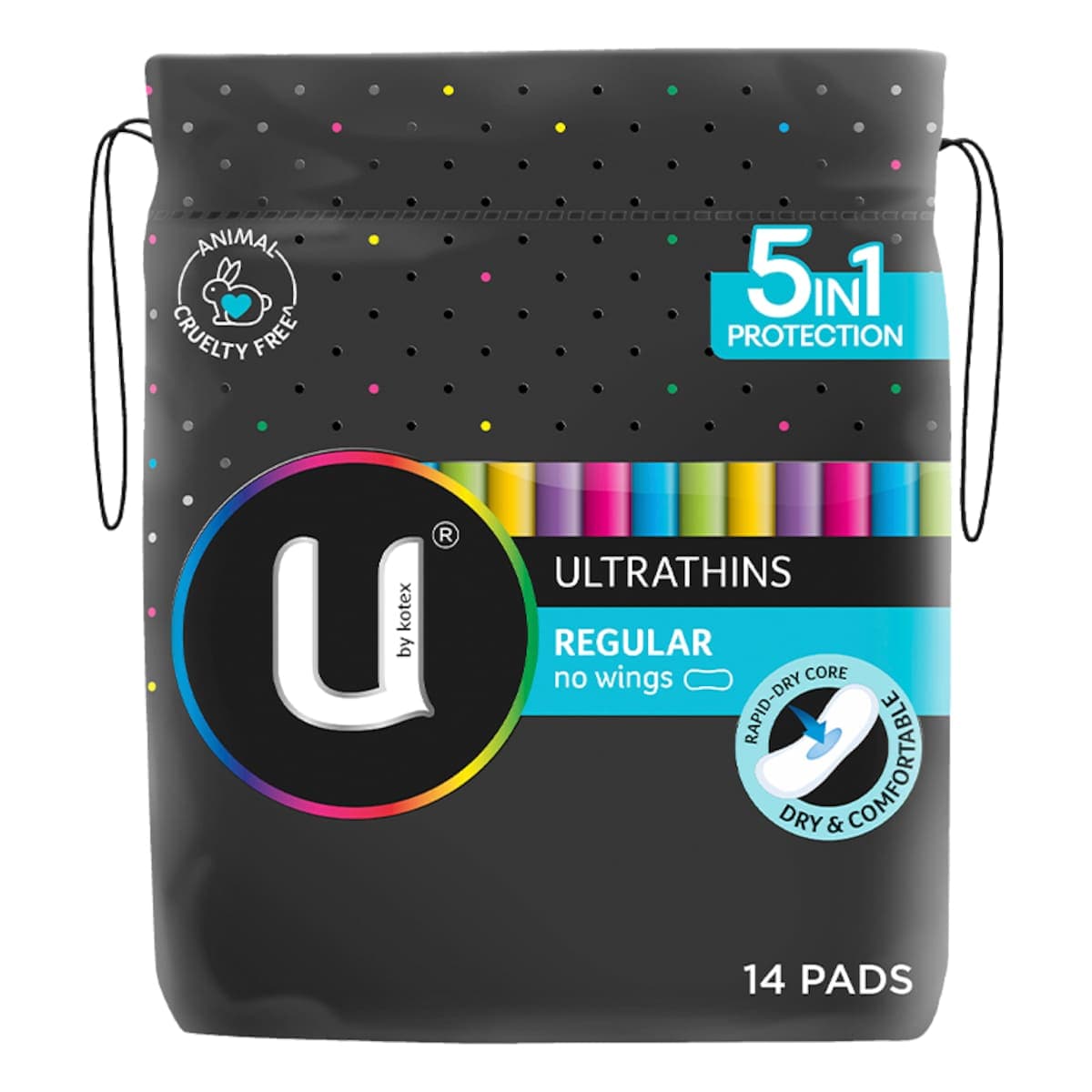 U by Kotex UltraThins Regular No Wing Pads 14 Pack