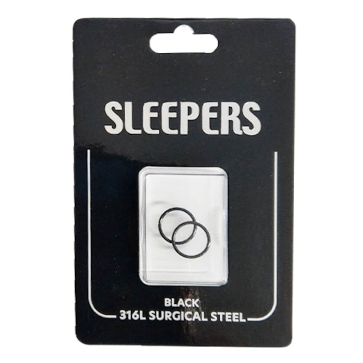 Studex Mini Plain Sleeper Earrings Black 8mm - 1 Pair
