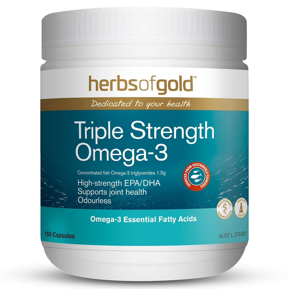 Herbs of Gold Triple Strength Omega-3 150 Capsules