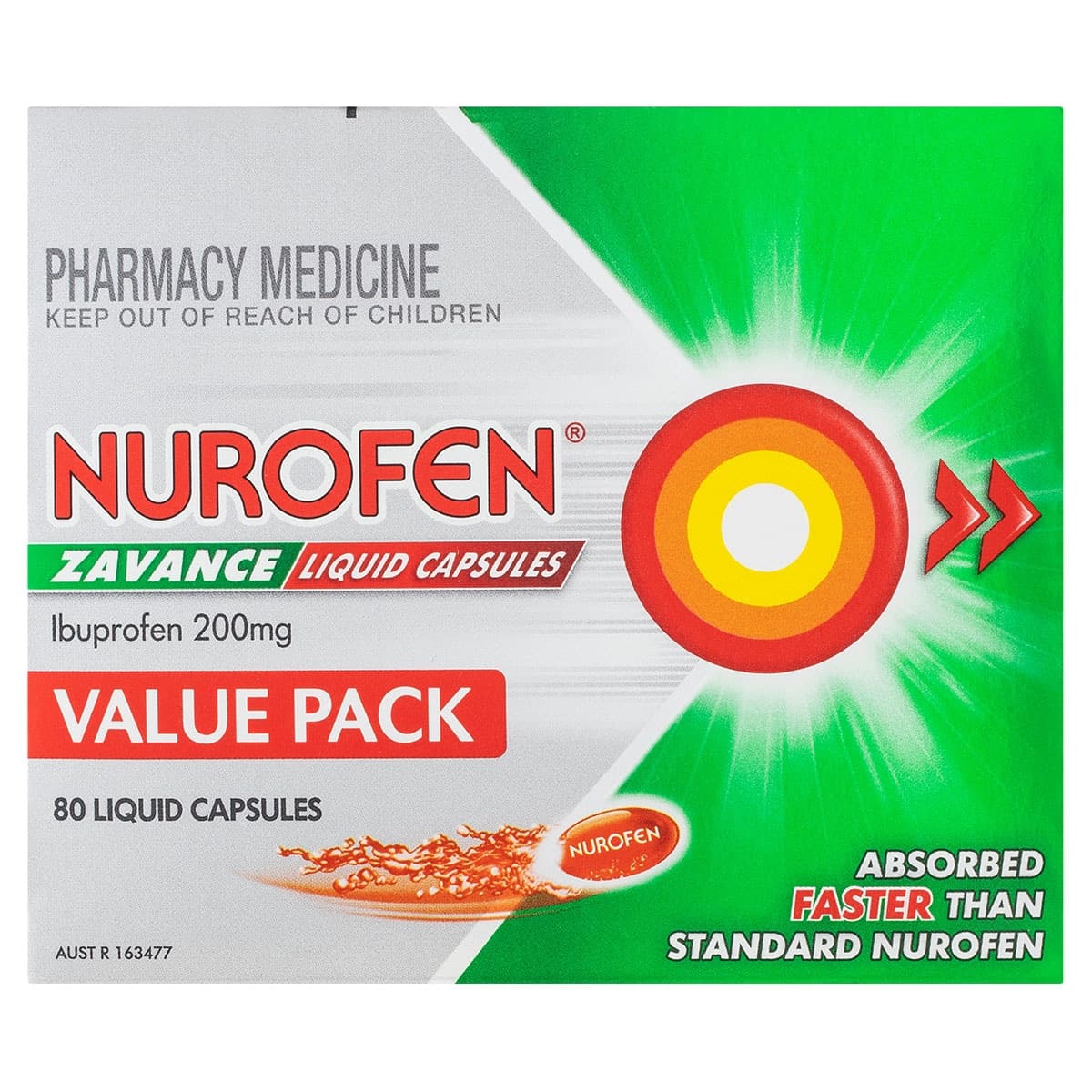 Nurofen Zavance Fast Pain Relief 80 Liquid Capsules