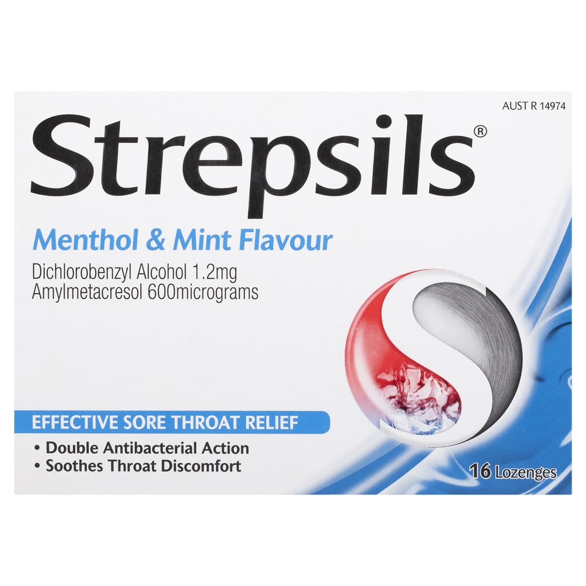 Strepsils Double Antibacterial Menthol & Mint 16 Lozenges