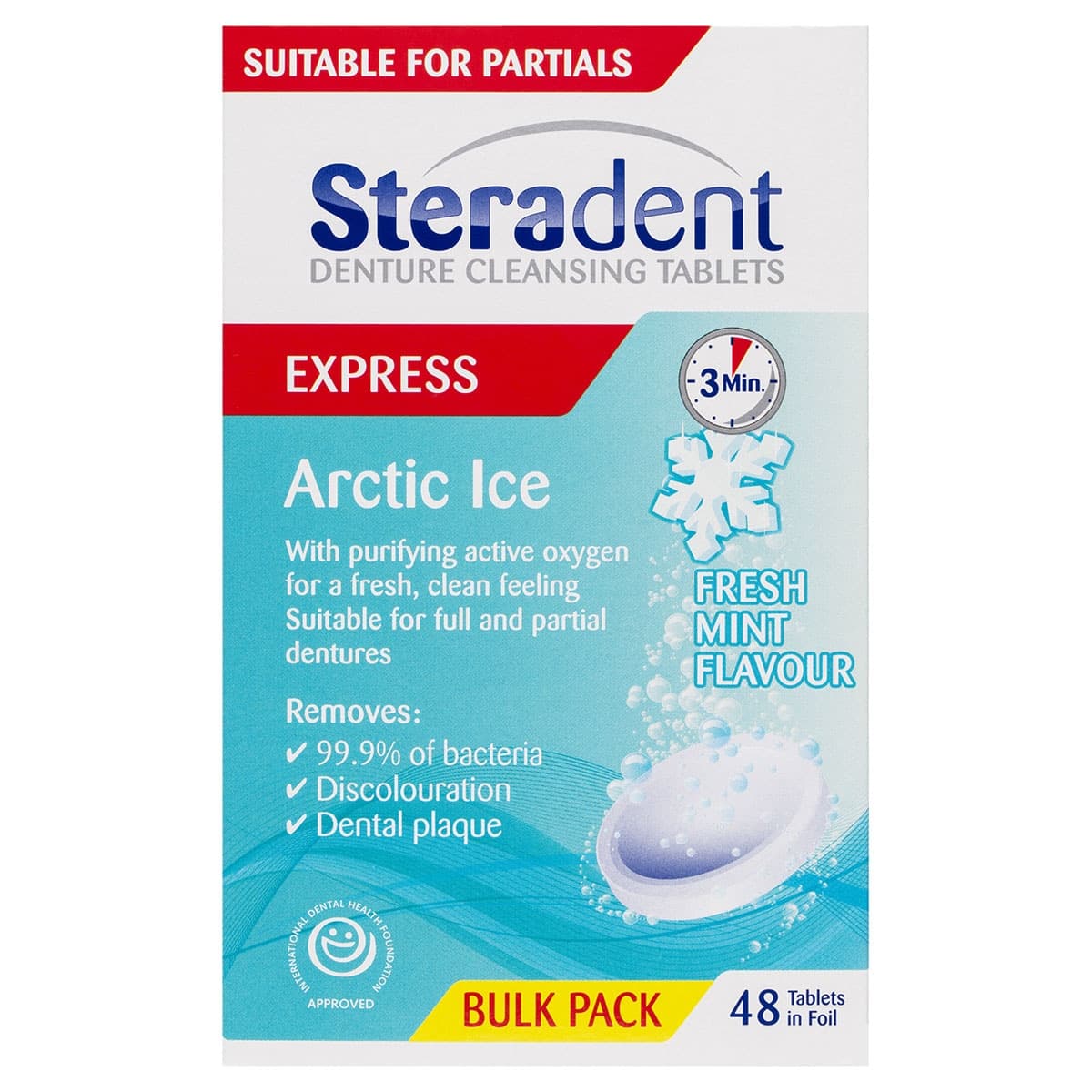 Steradent Arctic Ice Denture Cleansing Tablets Express 48 Tablets