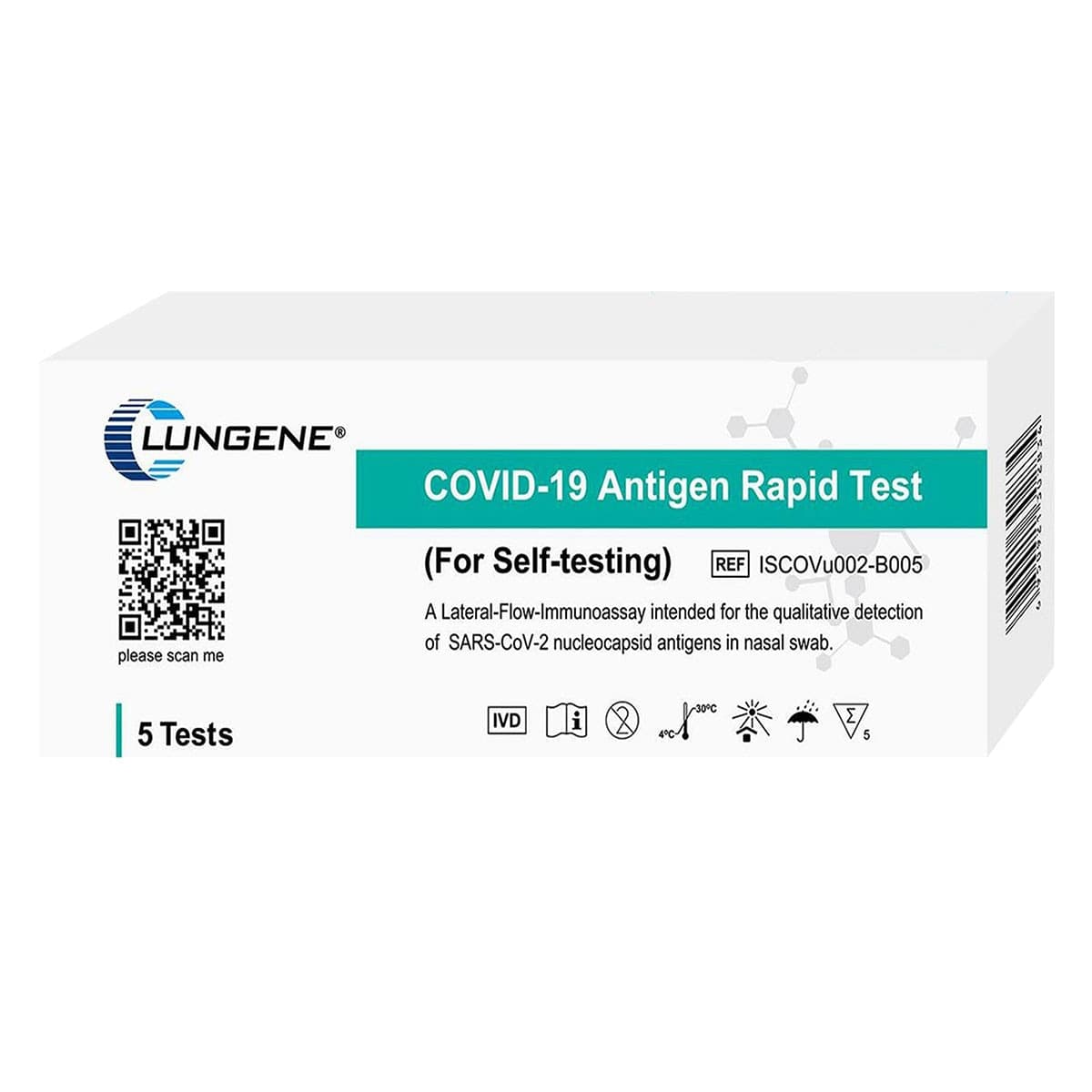 Clungene Nasal Rapid Antigen Test Kit 5 Pack