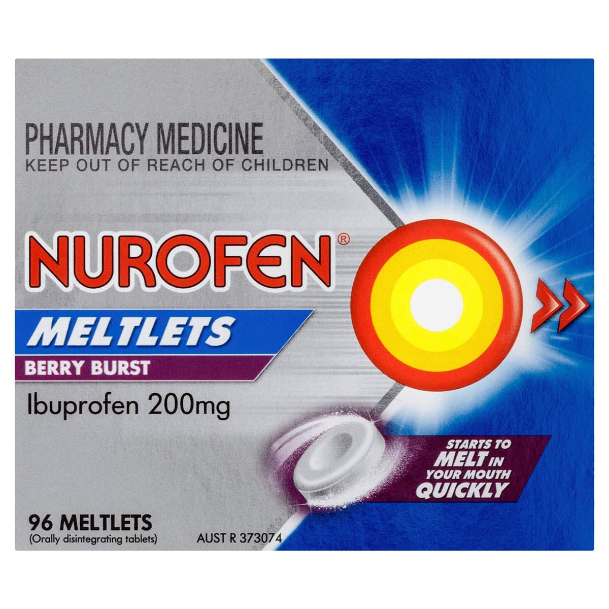 Nurofen Meltlets Pain Relief Berry Burst 96 Tablets