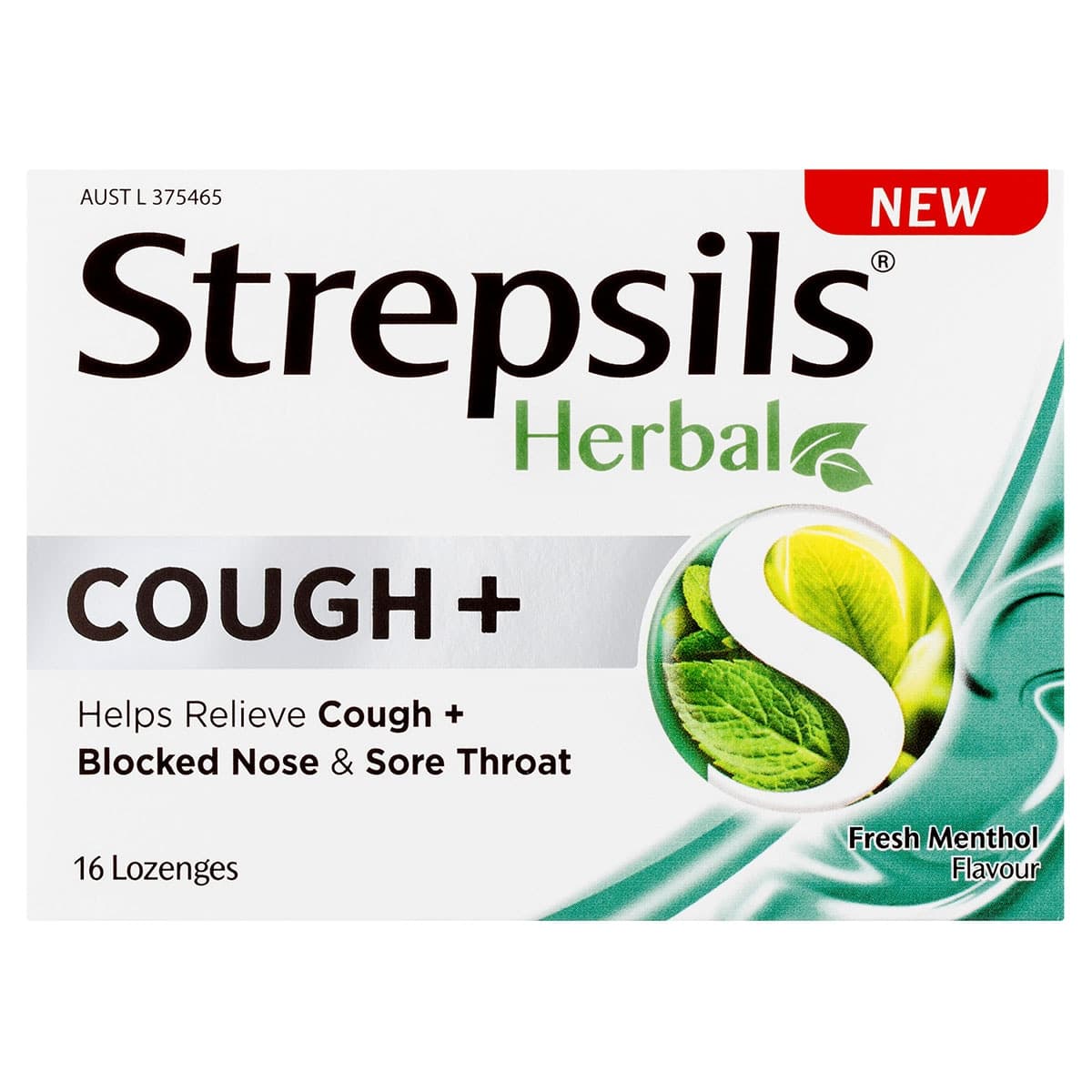 Strepsils Herbal Cough Lozenges Fresh Menthol 16 Pack