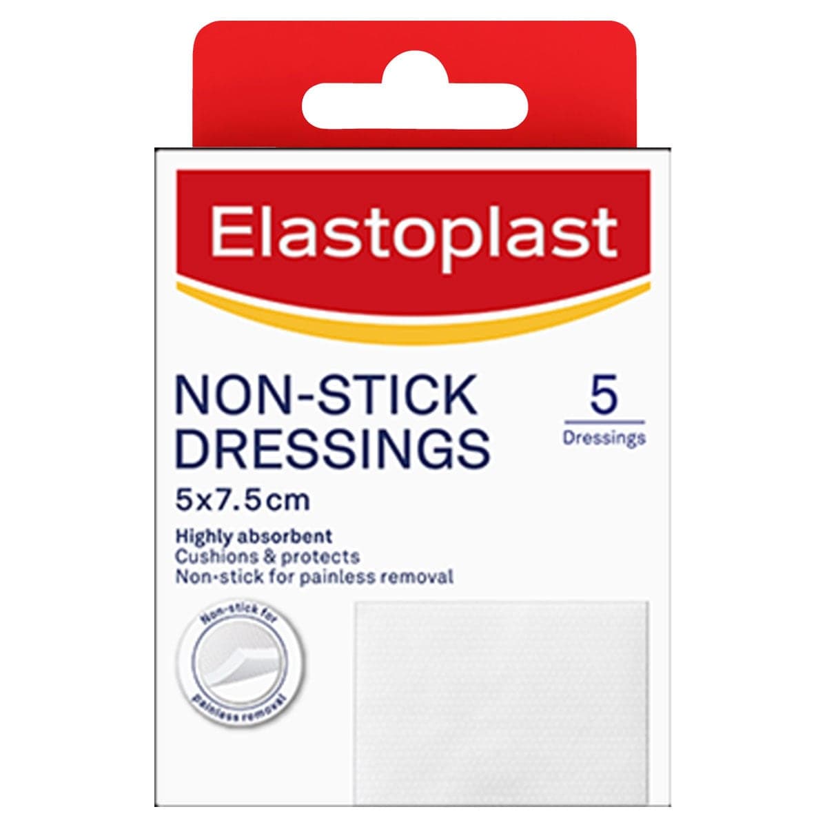 Elastoplast Non-Stick Wound Dressings 5cm x 7.5cm 5 Pack
