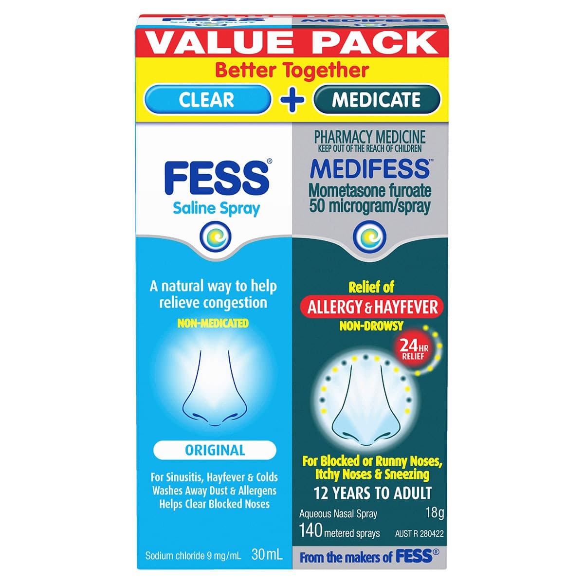 Medifess & Fess Allergy & Hayfever Nasal Spray Value Pack