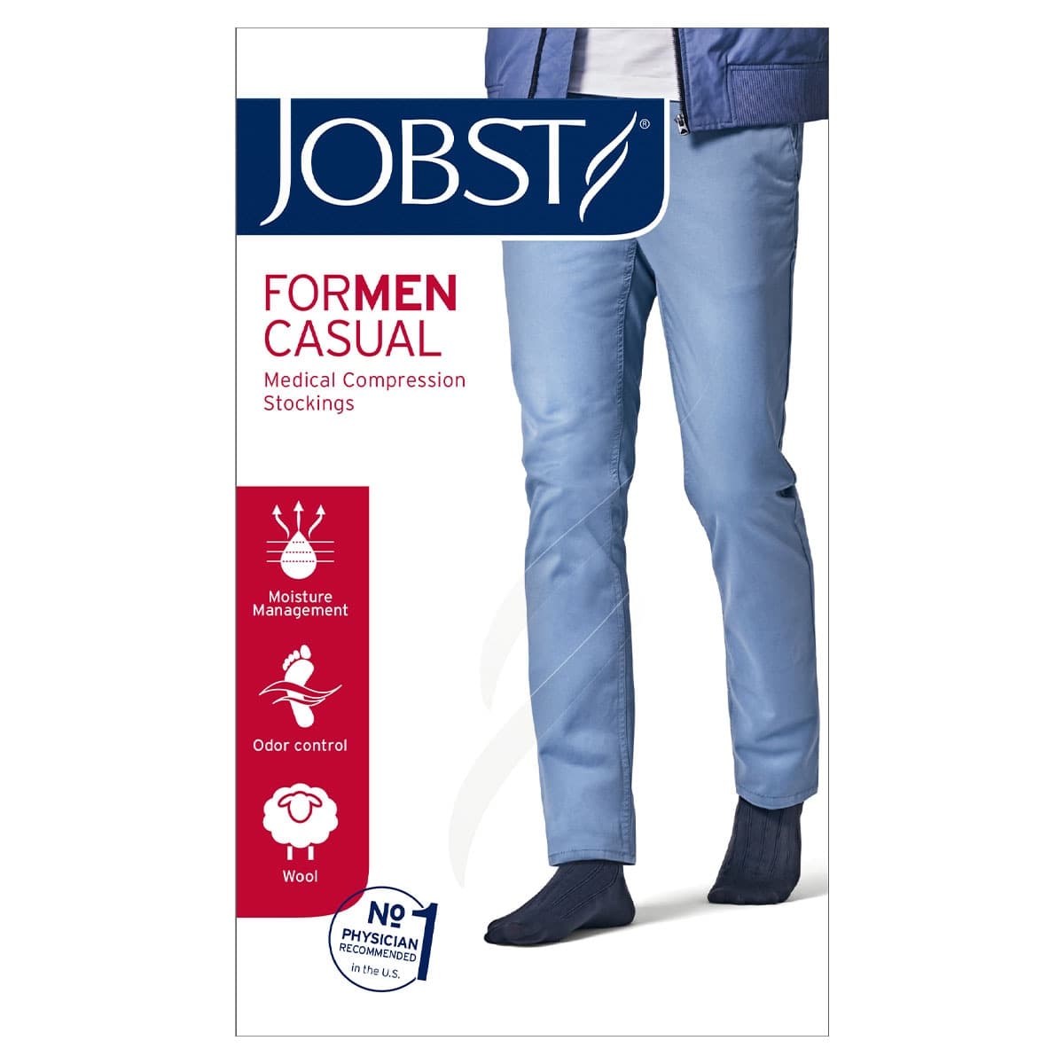 Jobst for Men Casual Compression Socks 15-20 mmHg Black XL