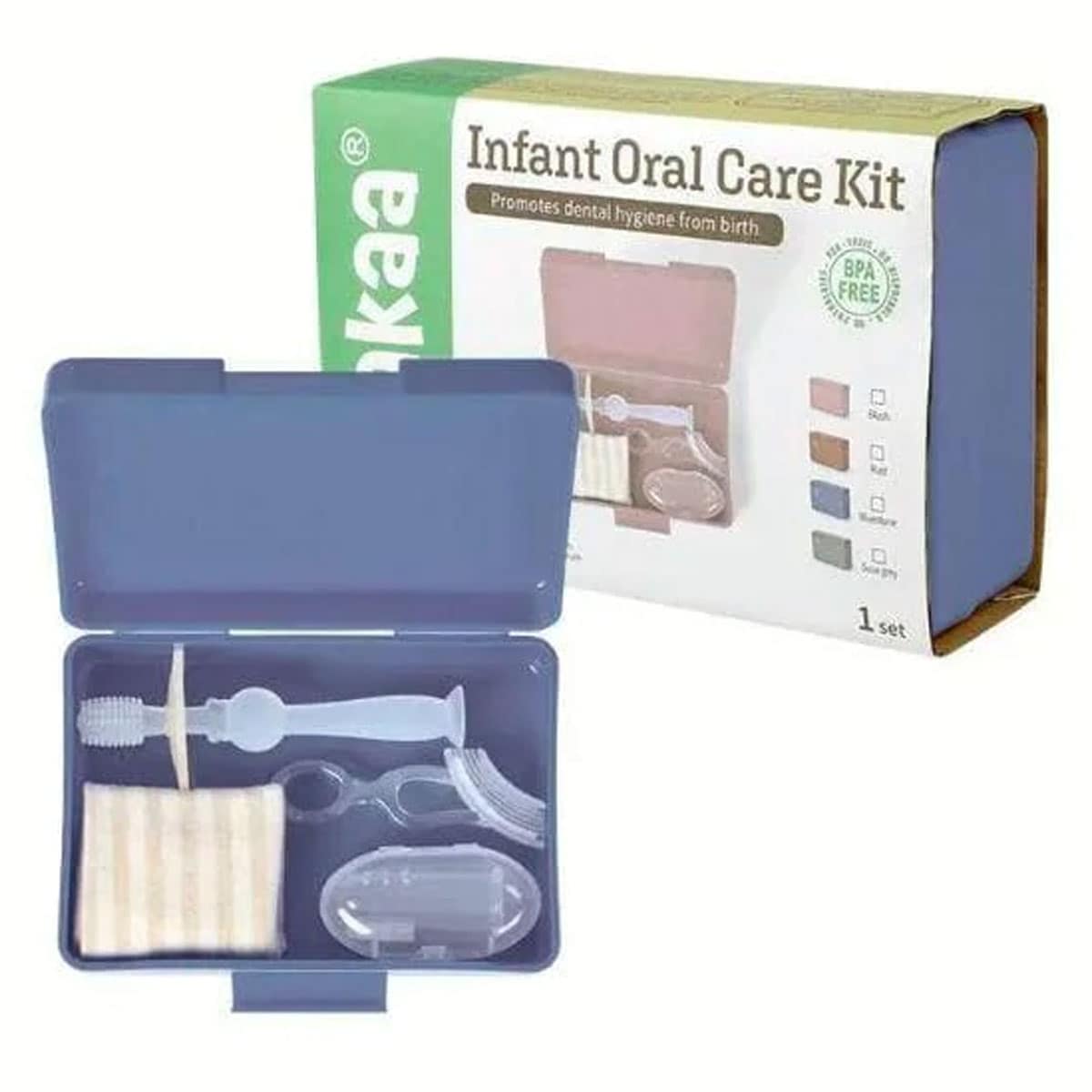 Haakaa Infant Oral Care Set Bluestone
