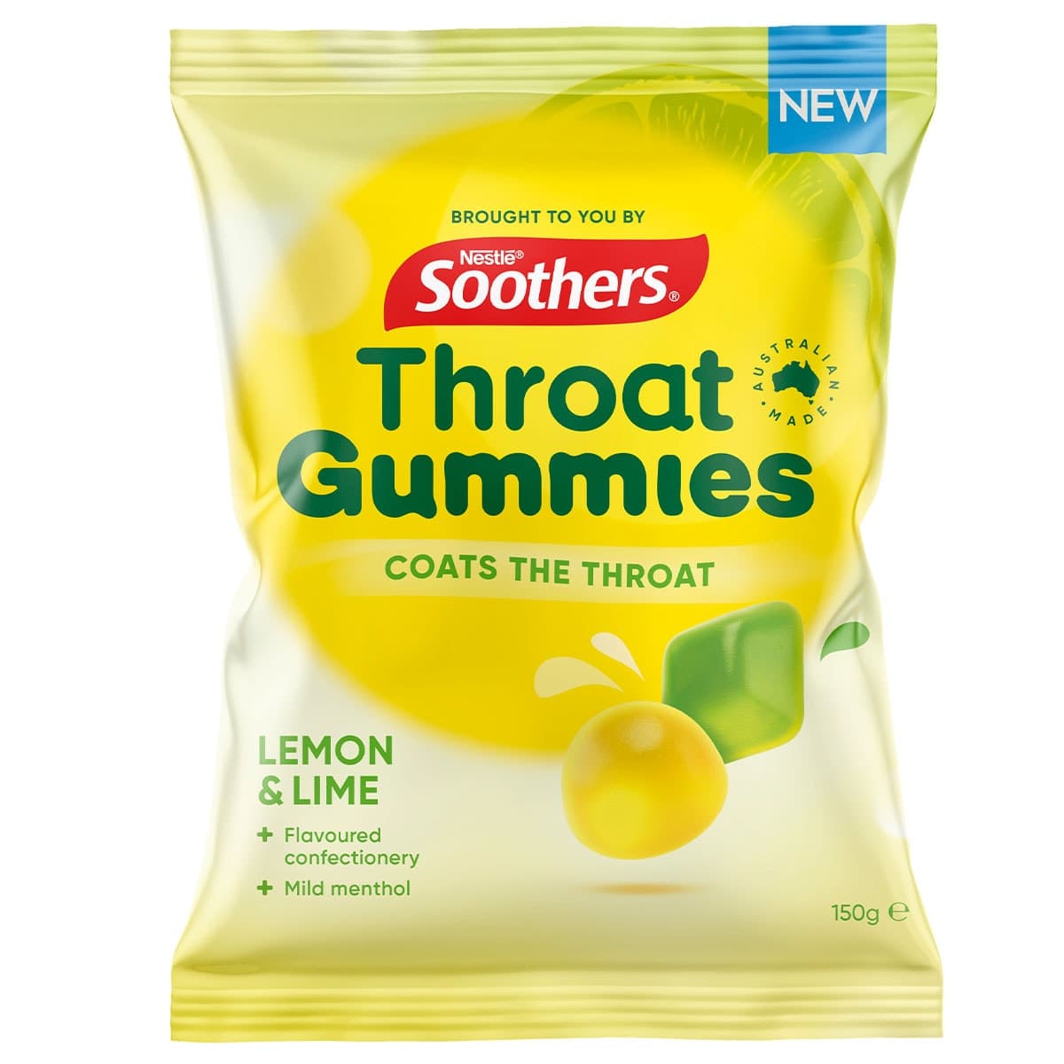 Nestle Soothers Throat Gummies Lemon & Lime 150g