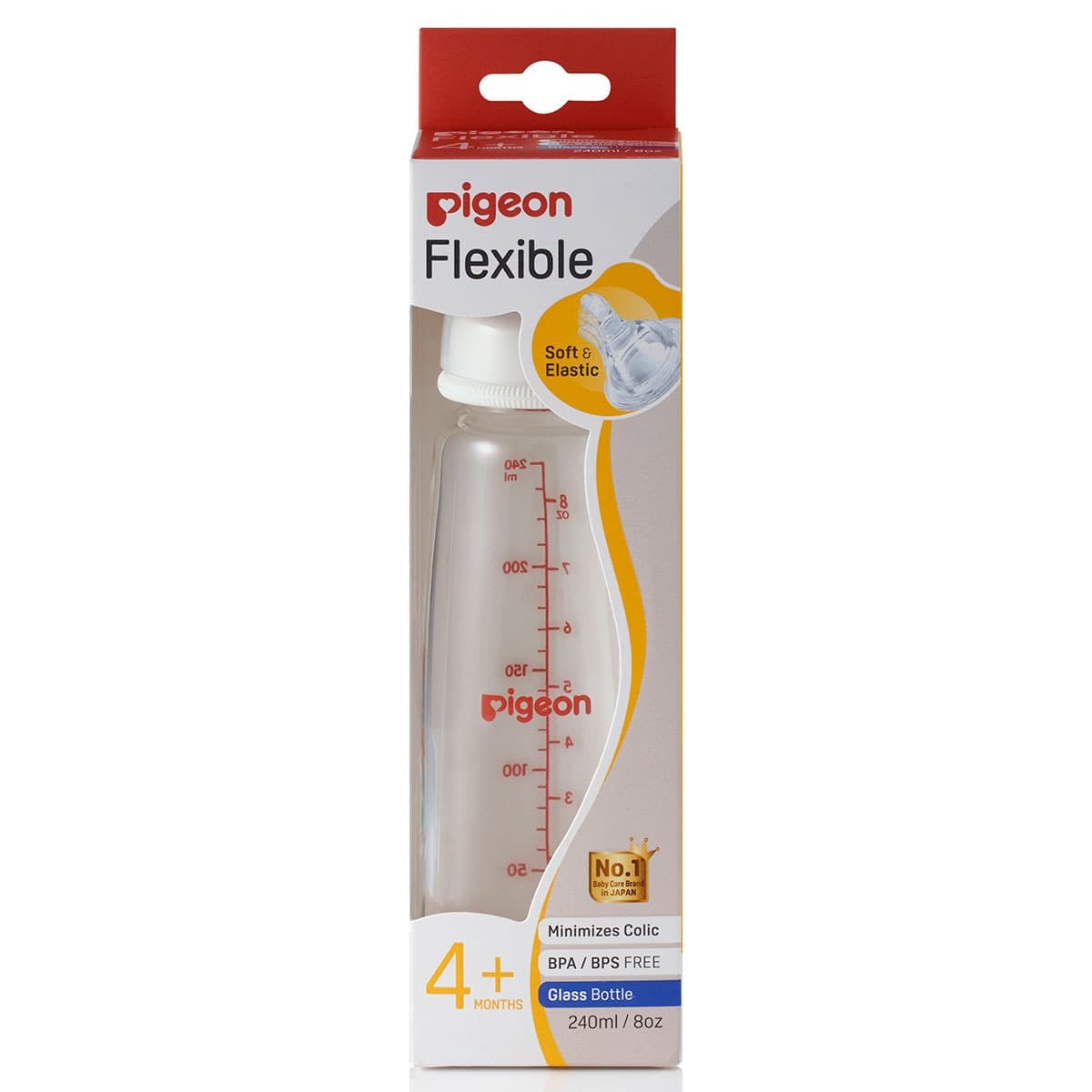 Pigeon Flexible Glass Baby Bottle 240ml