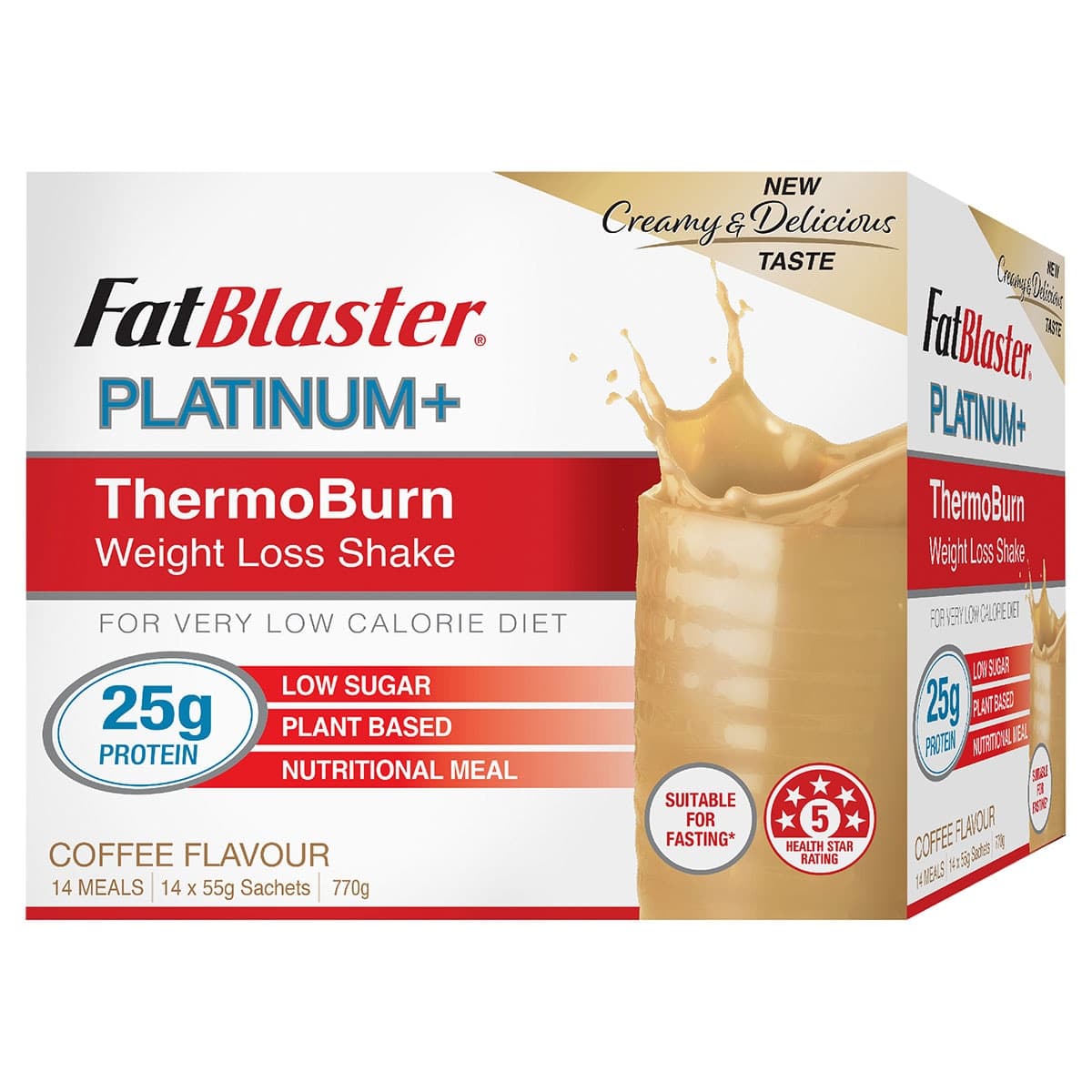 Naturopathica FatBlaster Platinum+ ThermoBurn Weight Loss Shake Coffee 14 x 50g