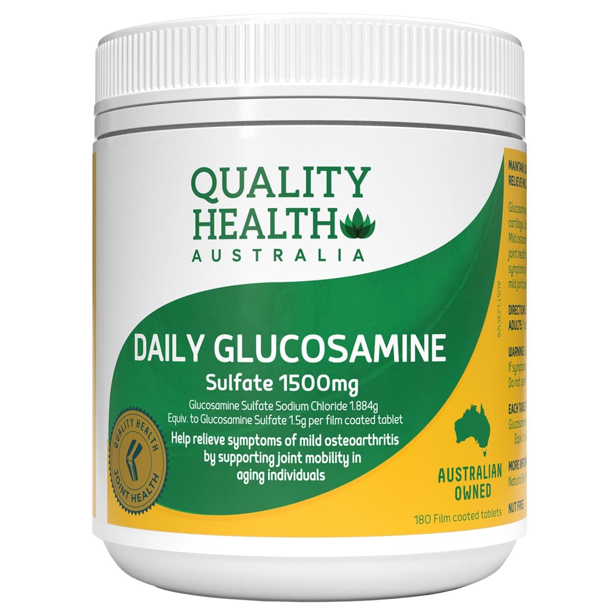 Quality Health Daily Glucosamine Sulfate 1500mg 180 Tablets