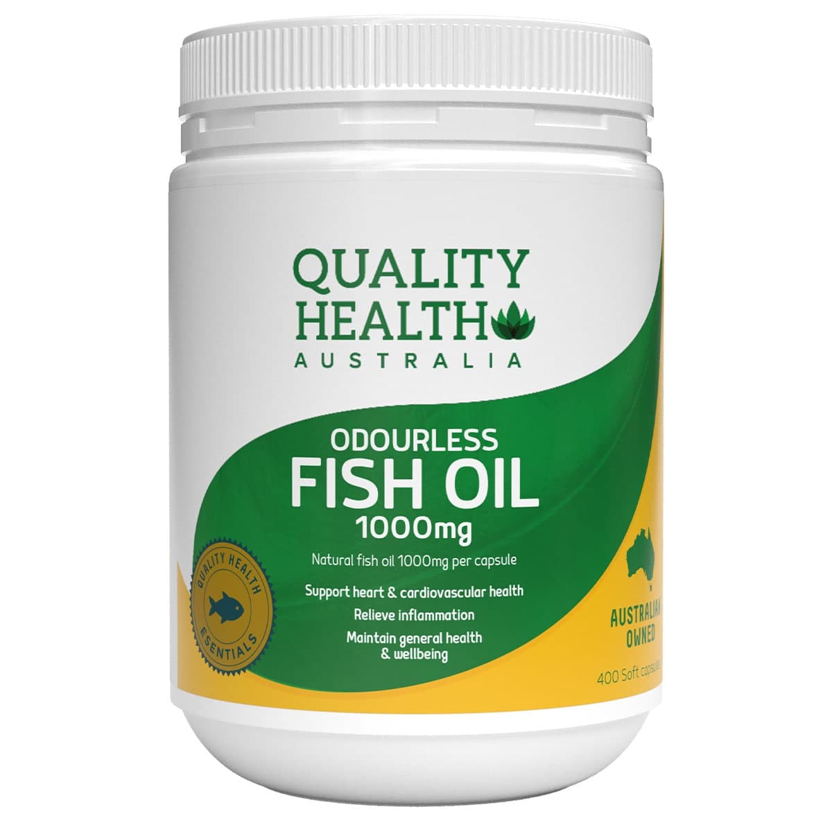 Quality Health Odourless Fish Oil 1000mg 400 Capsules