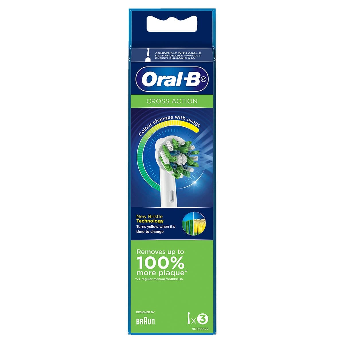 Oral B CrossAction Electric Toothbrush Heads 3 Pack