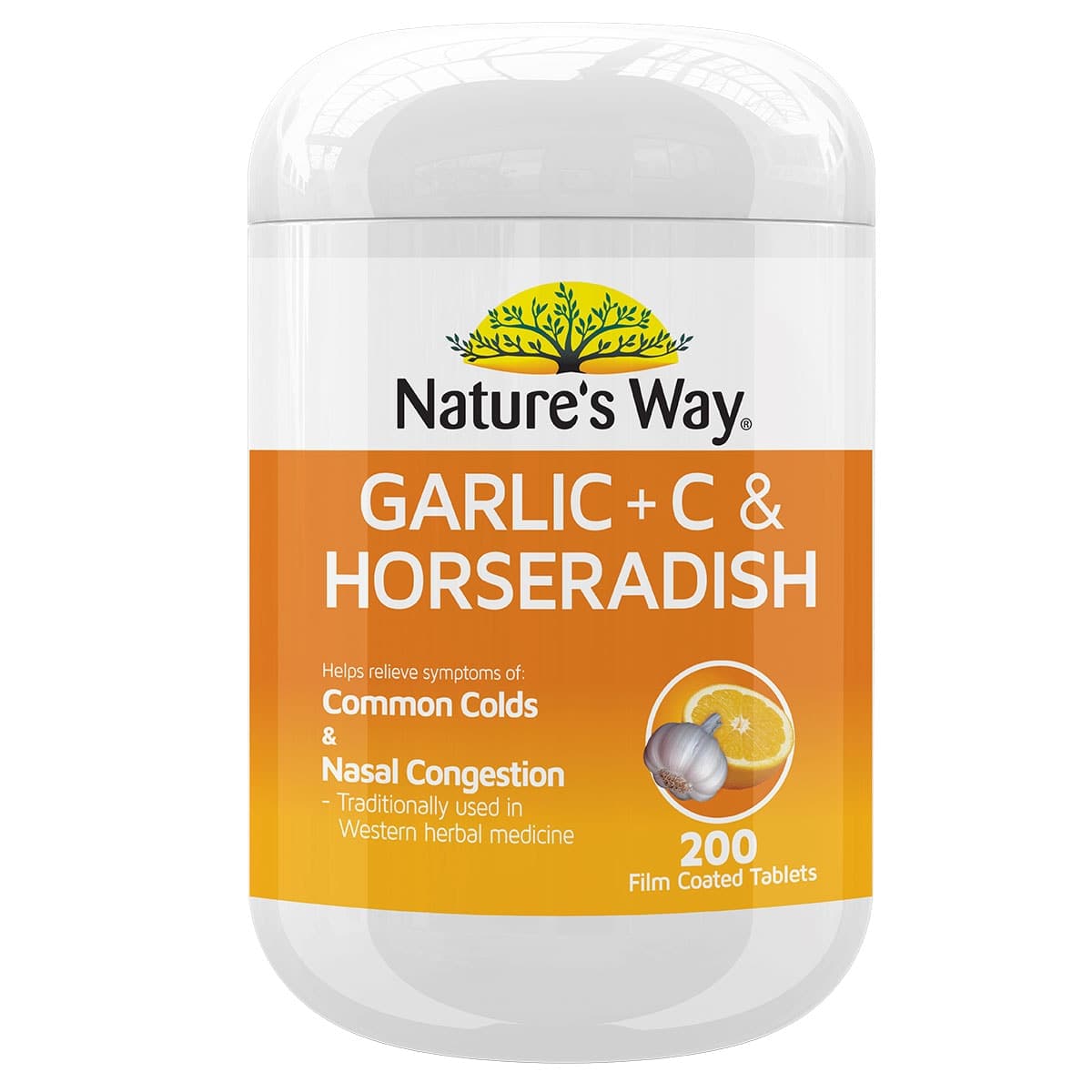 Nature's Way Garlic + C & Horseradish 200 Tablets