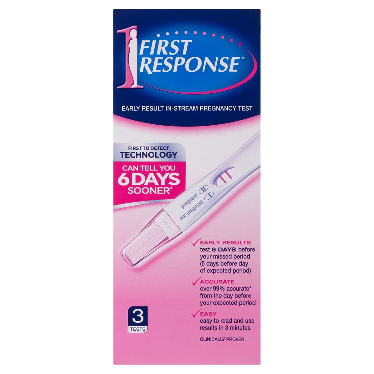 First Response Early Result Instream Pregnancy Test 3 Pack