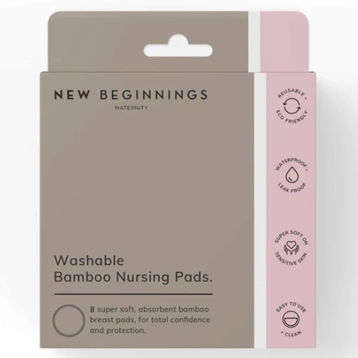New Beginnings Washable Bamboo Nursing Breast Pads 8 Pack