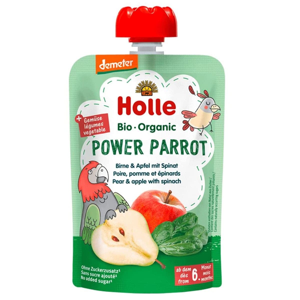 Holle Power Parrot - Pear & Apple with Spinach 90g