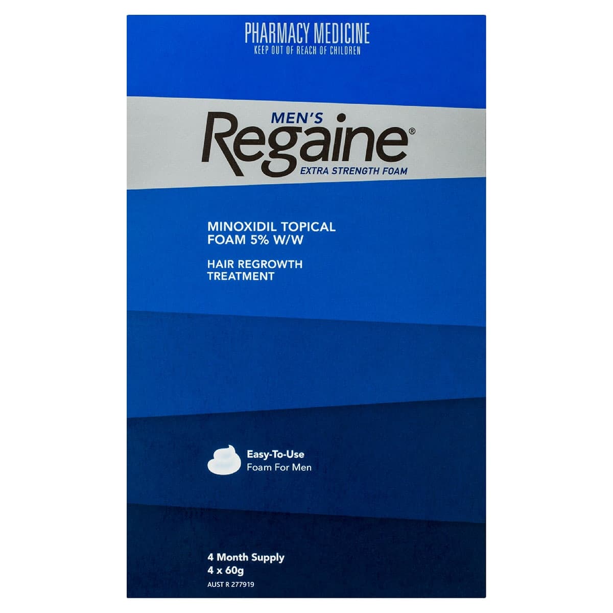 Regaine Mens FOAM Extra Strength Hair Loss Treatment 60g x 4 Pack