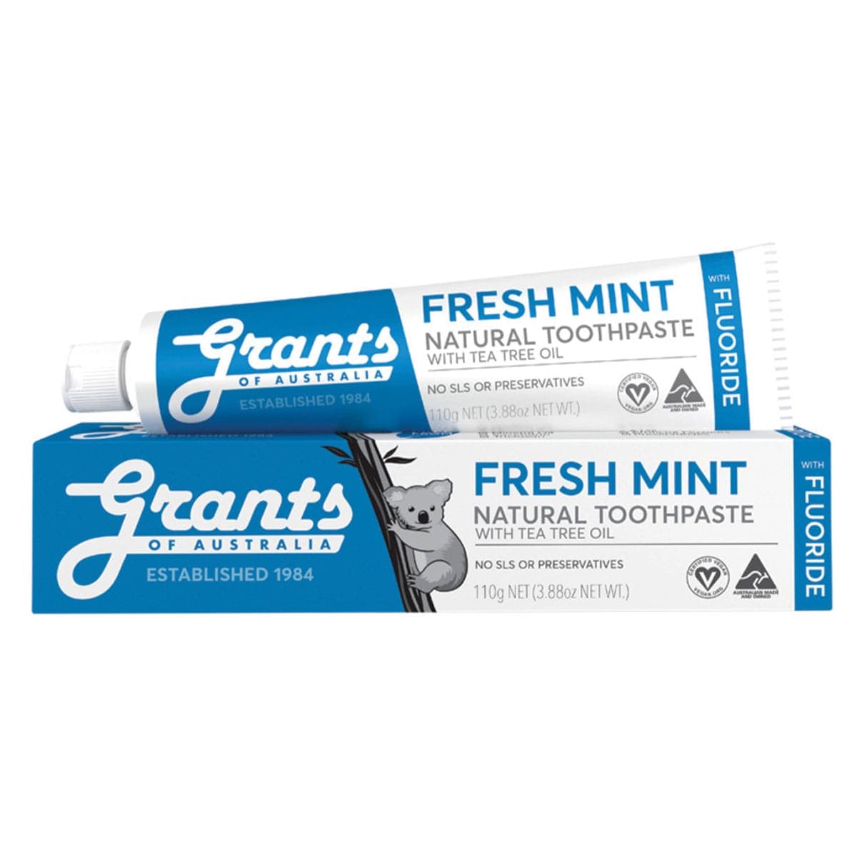 Grants Natural Toothpaste Fresh Mint with Fluoride 110g