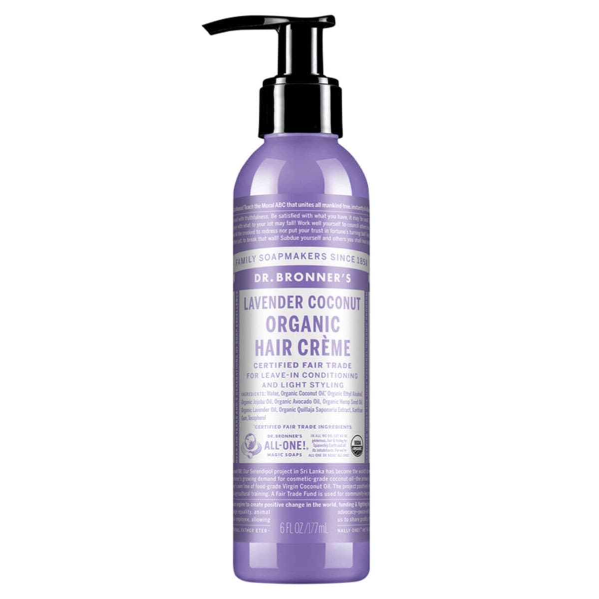 Dr Bronner's Lavender Coconut Organic Hair Creme 177ml