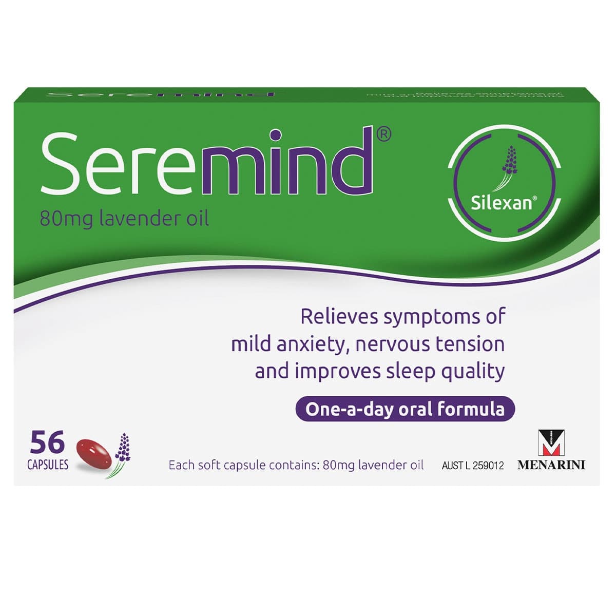 Seremind Lavender Oil 80mg 56 Capsules