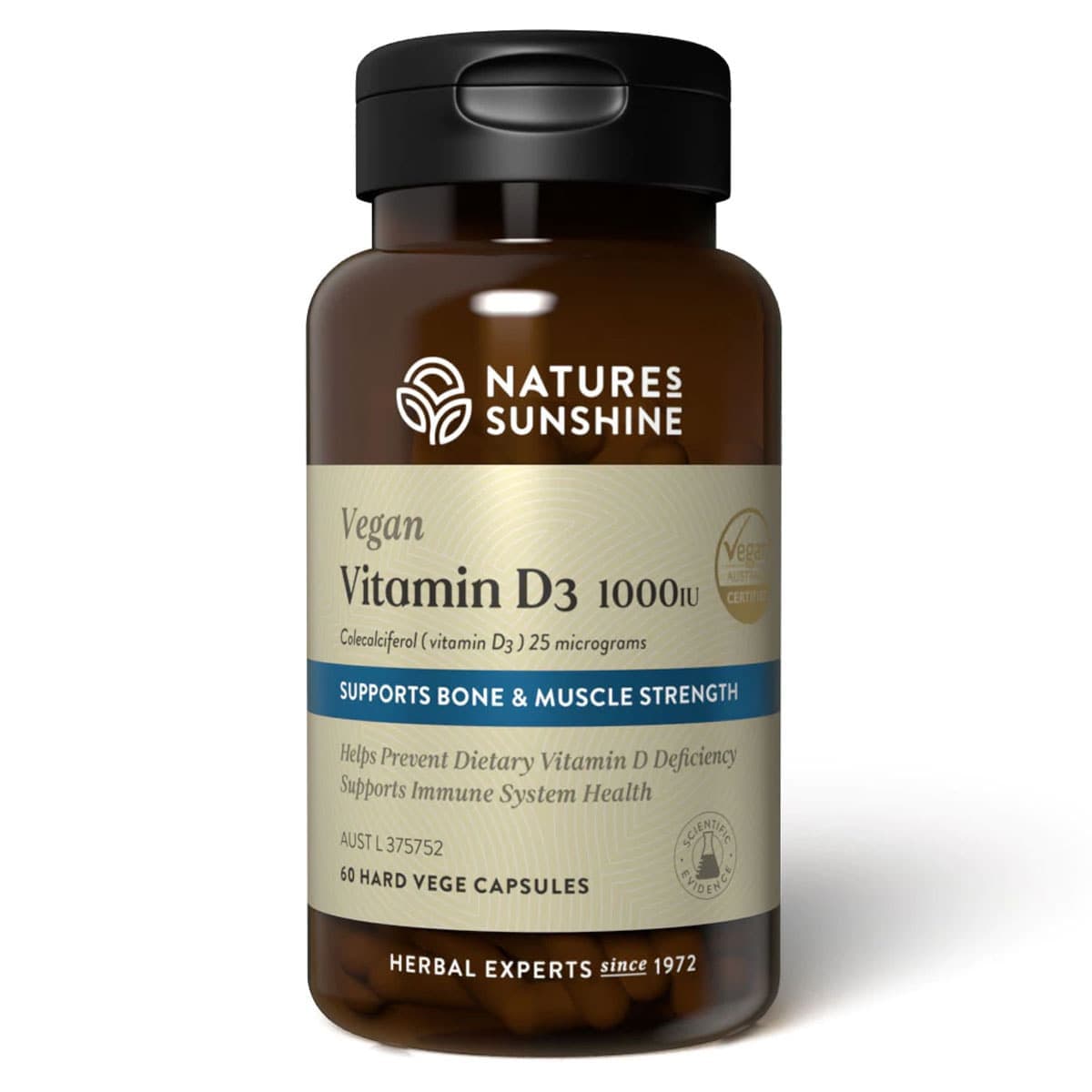 Nature's Sunshine Vegan Vitamin D3 1000 IU 60 Capsules