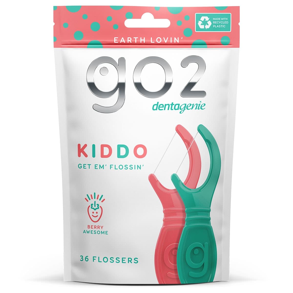 GO2 Dentagenie Kiddo Flossers Berry Awesome 36 Pack