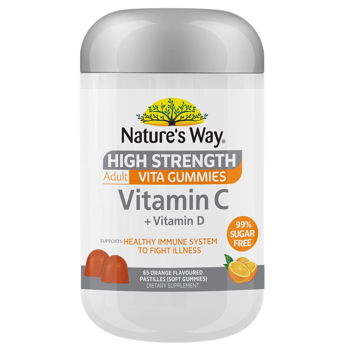 Natures Way Adult Vita Gummies High Strength Vit C + Vit D 65 Pack