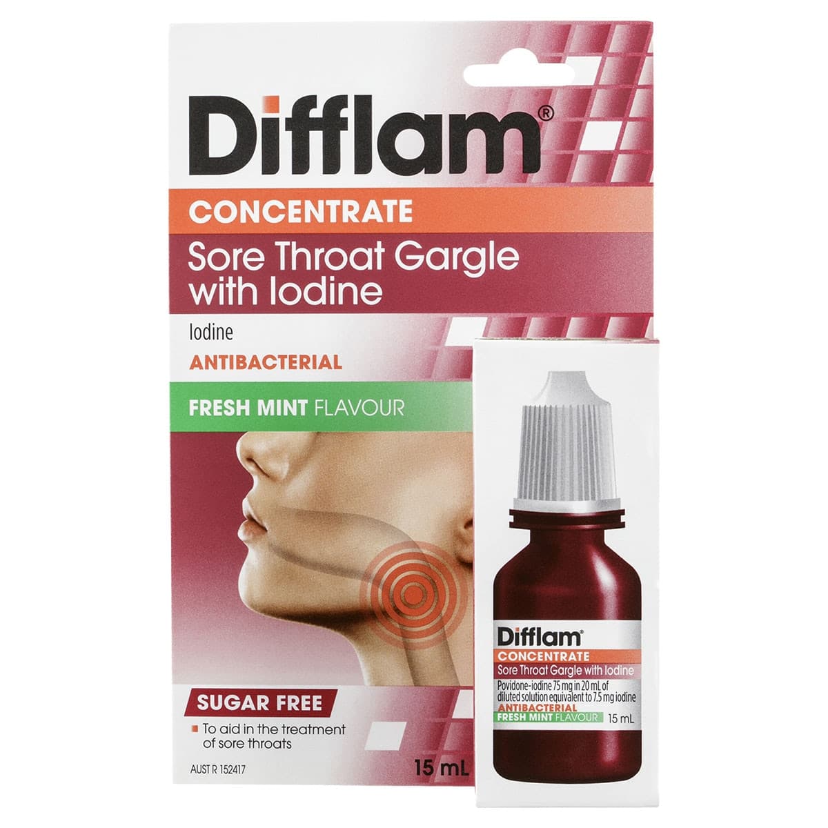 Difflam Concentrate Sore Throat Gargle with Iodine 15ml