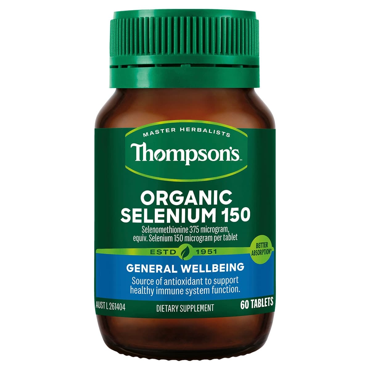 Thompsons Organic Selenium 150mcg 60 Tablets