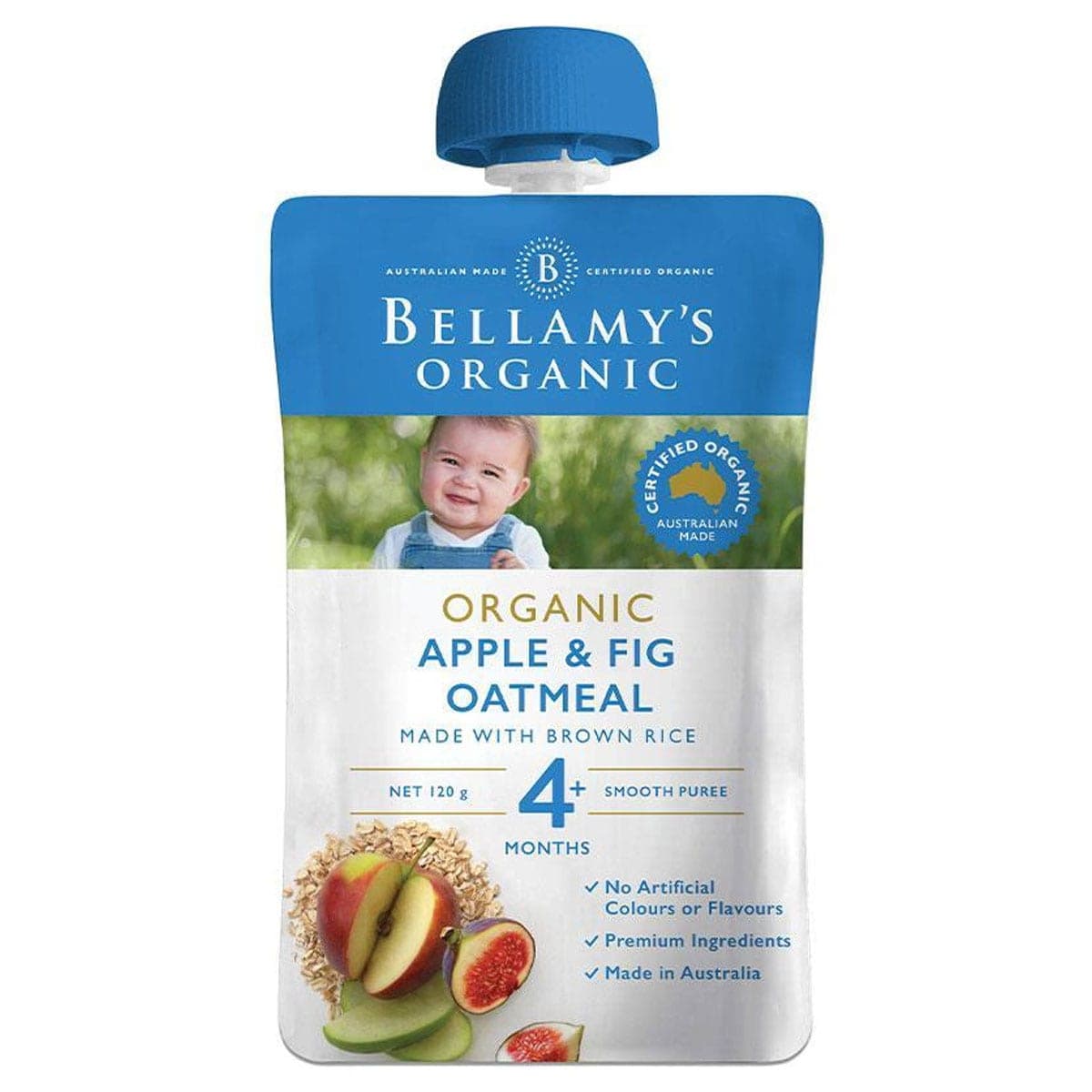 Bellamys Organic Apple & Fig Oatmeal 120g