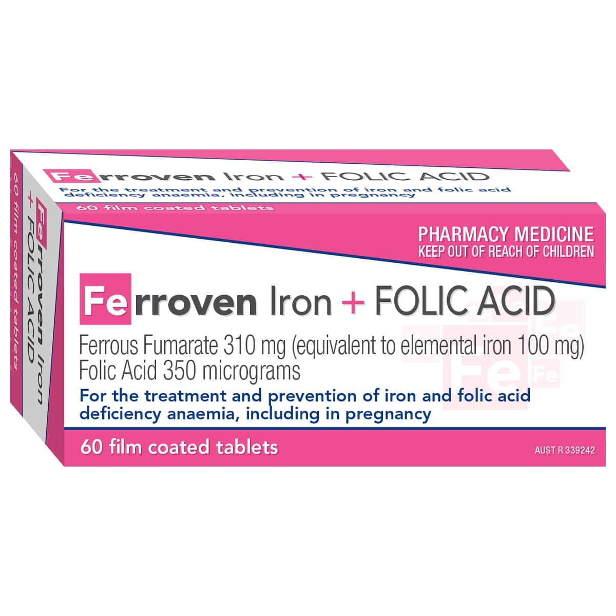 Ferroven Iron + Folic Acid 60 Tablets