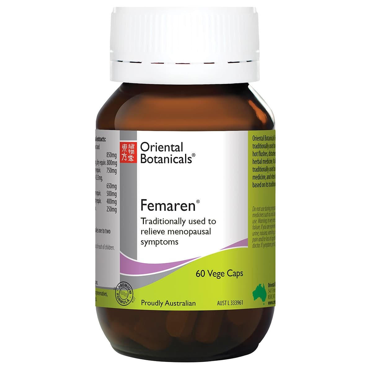 Oriental Botanicals Femaren 60 Vege Capsules