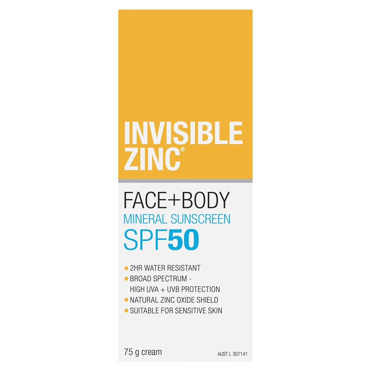 Invisible Zinc Sunscreen Face & Body SPF50+ 75g