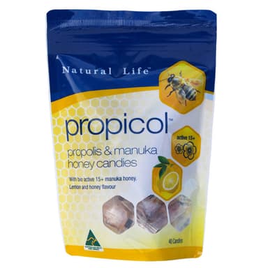 Natural Life Propolis Candy Lemon & Honey 40 Lozenges