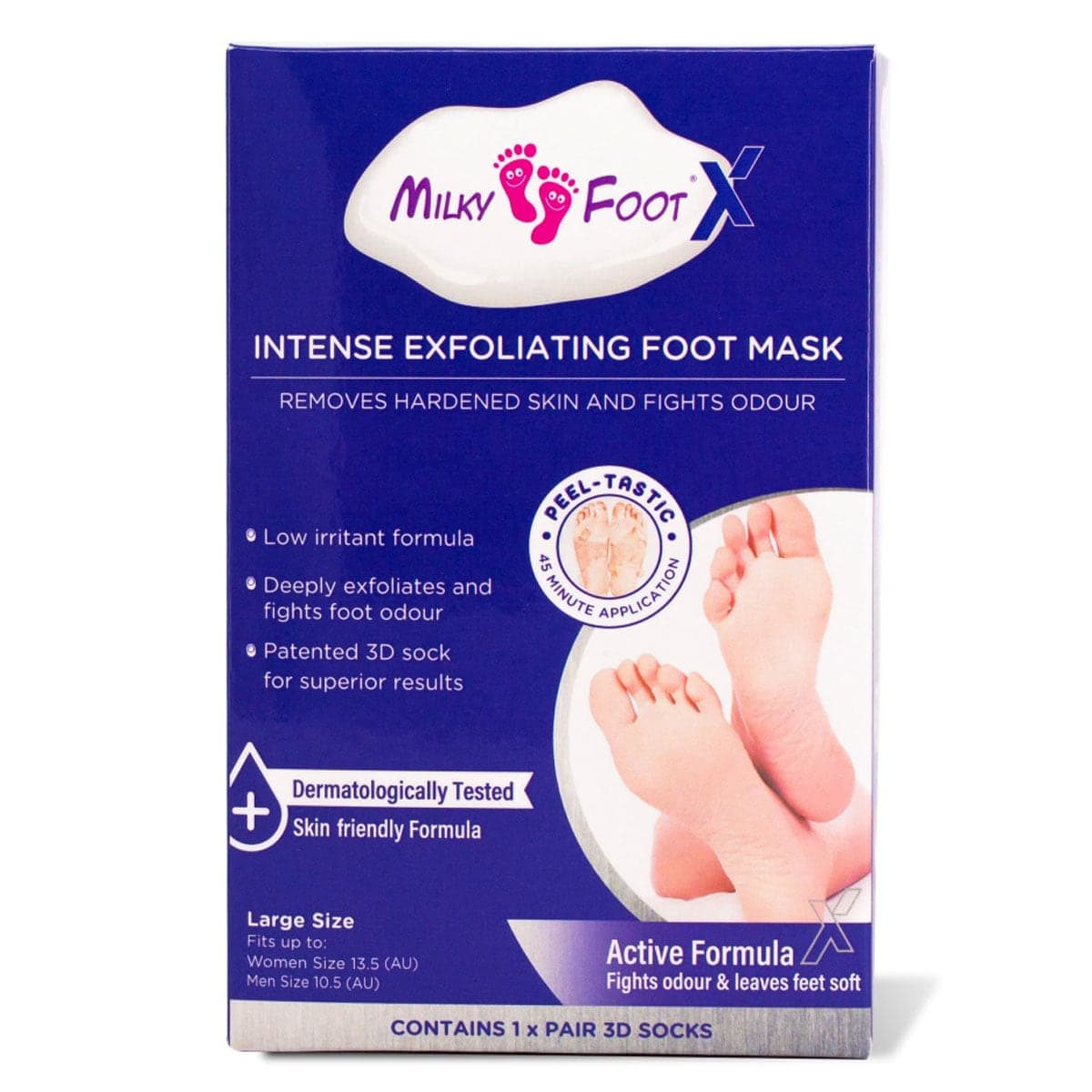 Milky Foot Active Intense Exfoliating Foot Mask Large 1 Pair
