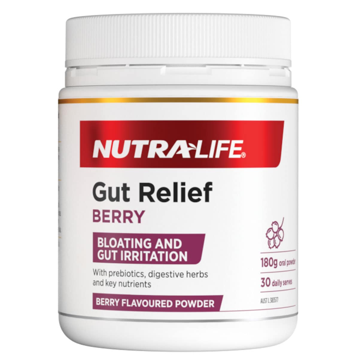 Nutra-Life Gut Relief Powder Berry 180g
