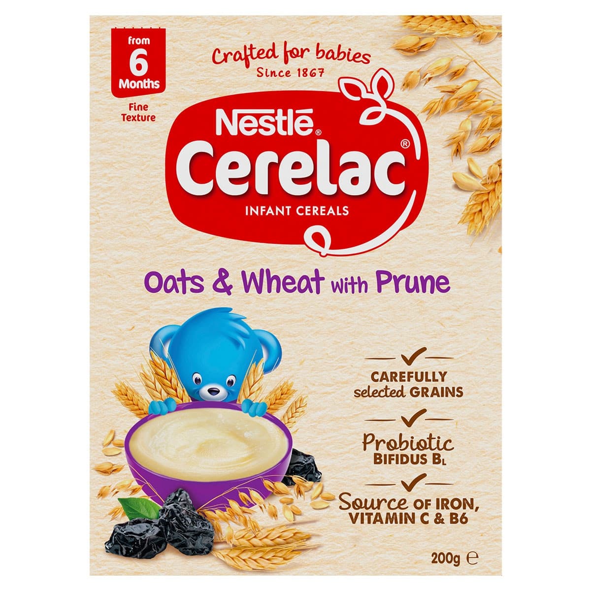 Cerelac Infant Cereal Oat & Wheat with Prune 6 Months+ 200g